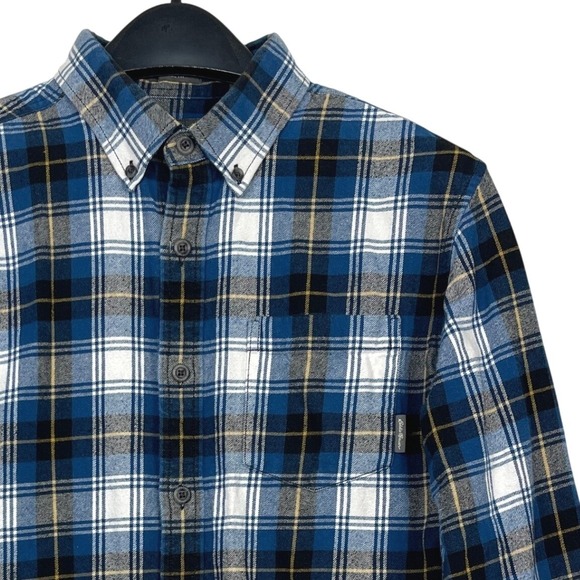 Eddie Bauer Other - Eddie Bauer Field Flannel Shirt Mens M 100% Cotton Blue Plaid Button Down Soft